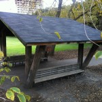 Gazebo at Fawkner Park Melbourne. Donated by the USA now with an American asphalt shingle roof.