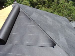 Re use the diagonal cut on the felt on the other side of the roof