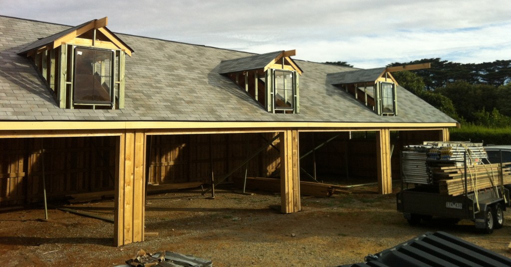 IKO Marathon Dual Grey Asphalt Shingles on a Large Garage Roof